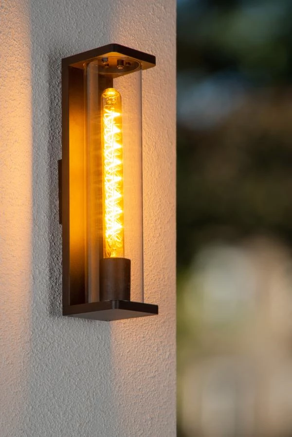 Lucide SLIGO - Wall light Indoor/Outdoor - 1xE27 - IP54 - Black - atmosphere 1